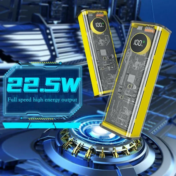 22w 20000mAh Fast Charging Transparent Power Bank