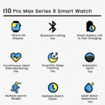 i10 Pro Max Series 9 Smart Watch Features