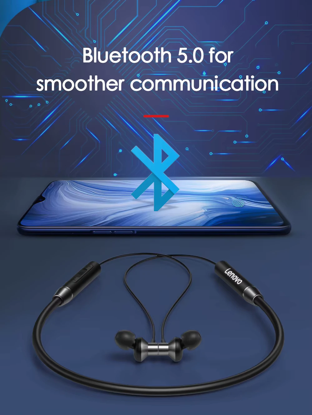 Lenovo Bluetooth Neckband He05X
