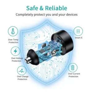 CHOETECH Dual USB-C 40W Car PD Adapter