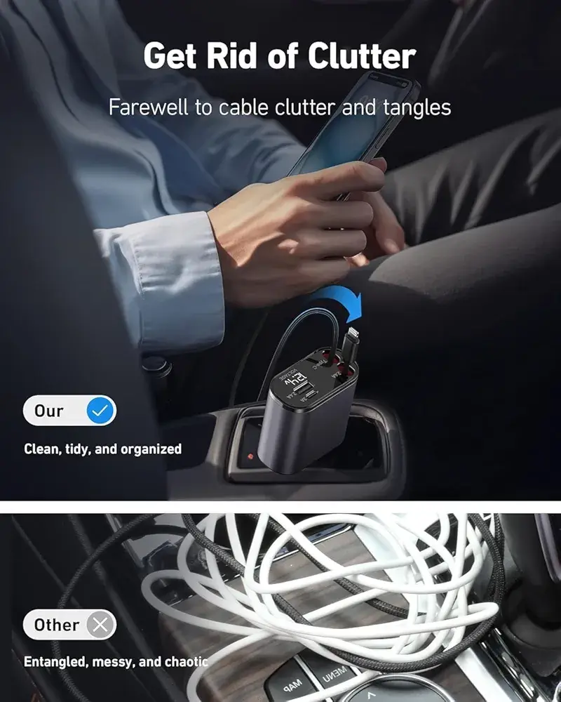 Tangle Free Charger For Car