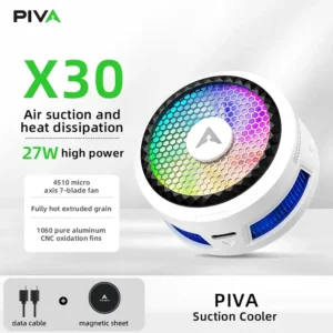 Piva X30 Gaming Phone Cooler Featuring 4 Adjustable Fan Speed Modes And Rgb Lights